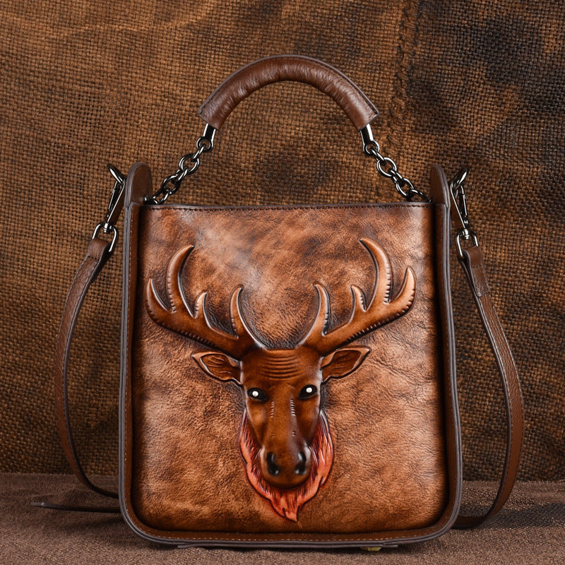 Hand Rubbed Color Embossed Ladies Handbag GO Buy