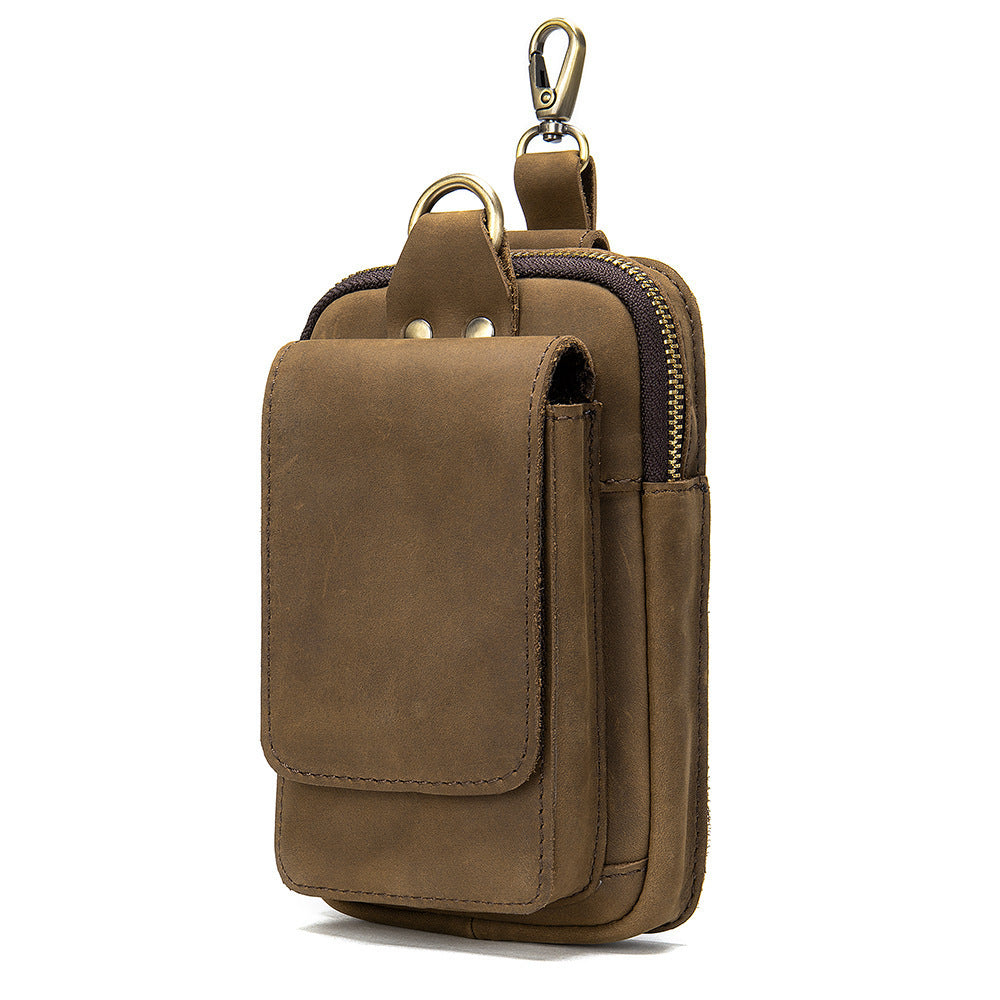 Men's Head Leather Chest Bag Business Casual Leather Crossbody Chest Bag Student Chest Bag GO Buy