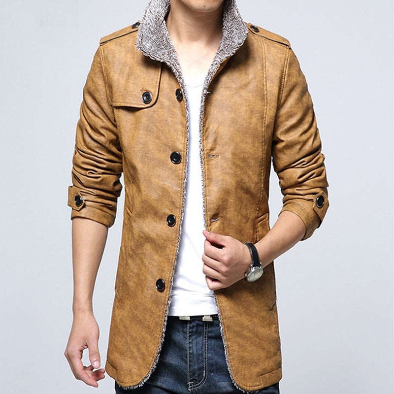 Men's casual leather jacket GO Buy