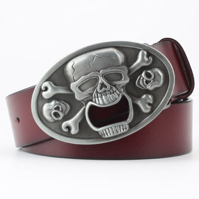 Ghost Head Series Big Strap Casual Taro Decorative Belt Leather GO Buy