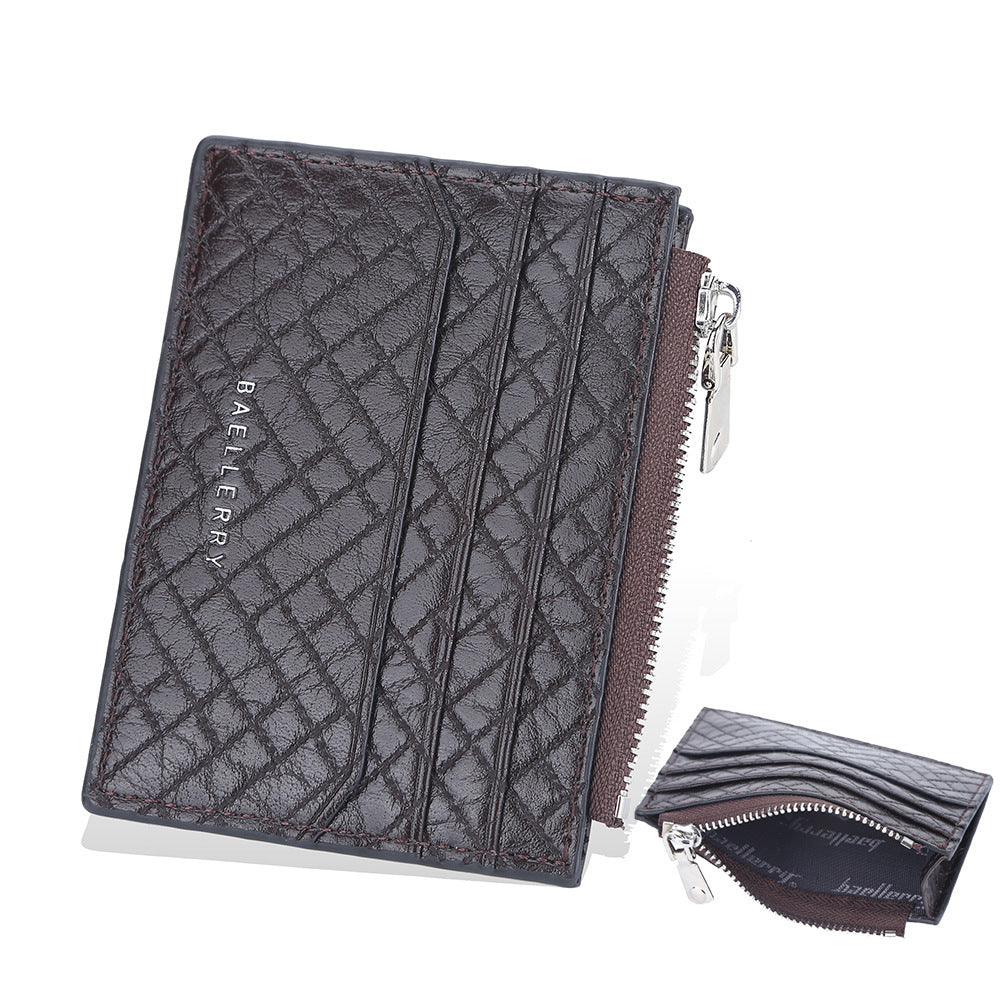Men's Small Card Bag Euro American Plaid Fashion Clip GO Buy