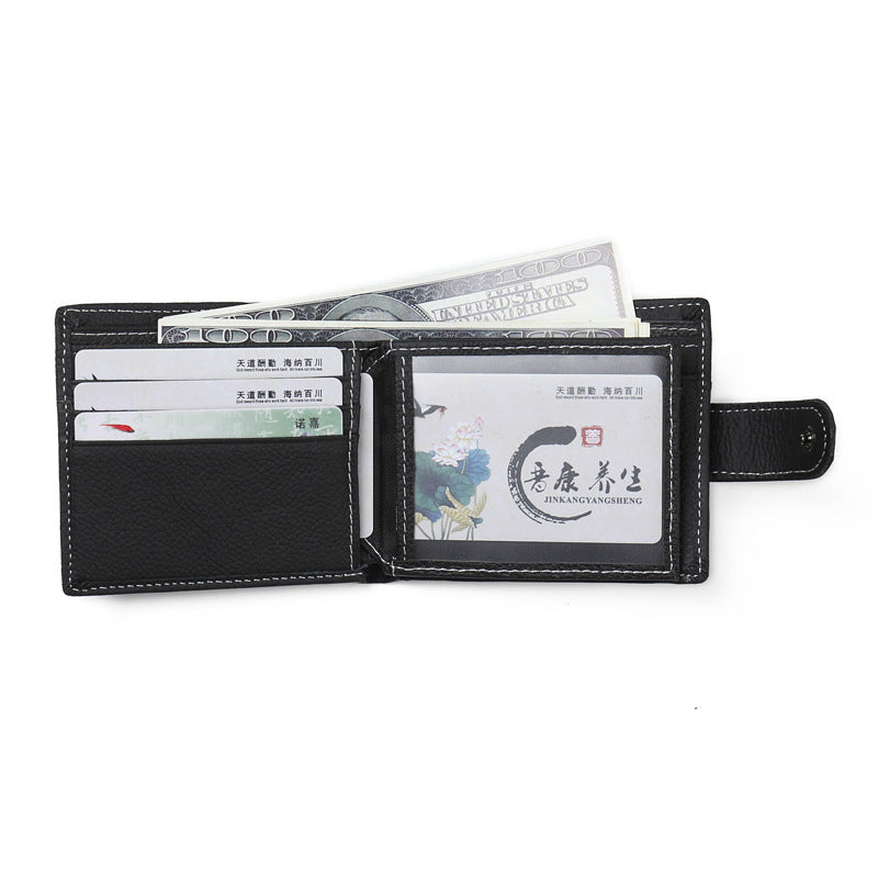 Men's leather wallet with zipper and buckle GO Buy
