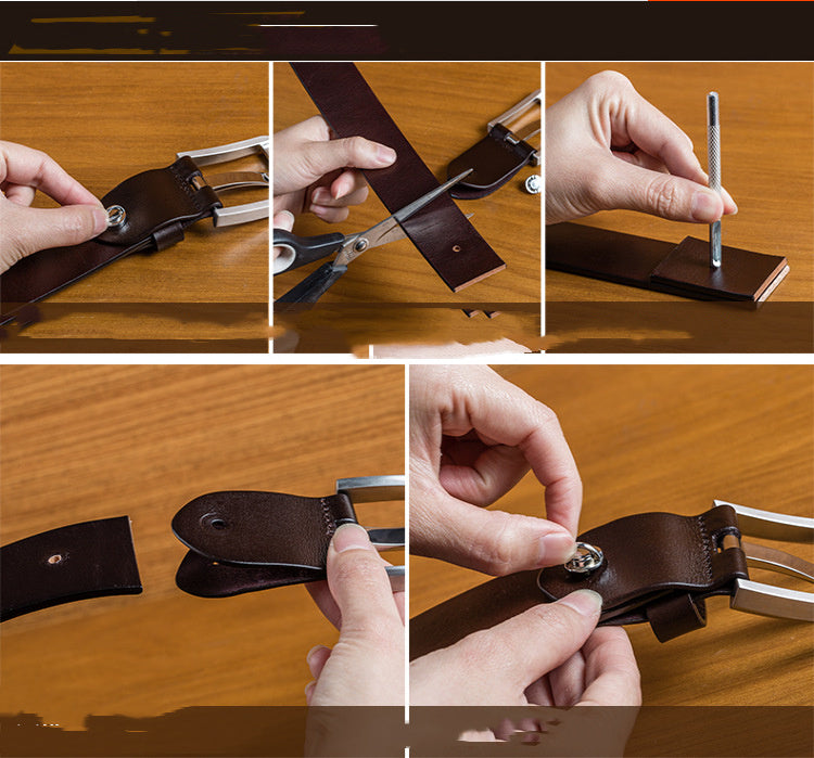 Cowhide Leather Belt Men's Pin Buckle GO Buy