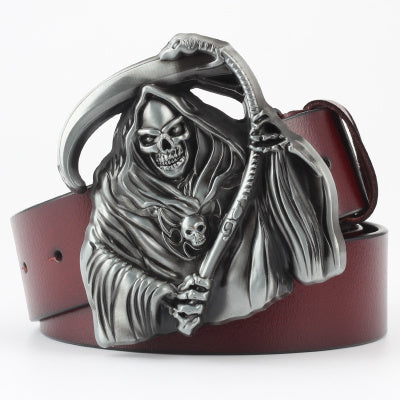 Ghost Head Series Big Strap Casual Taro Decorative Belt Leather GO Buy