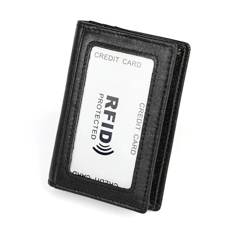 Leather Anti-magnetic RFID Anti-theft Swiping Change Document Package Card Holder GO Buy