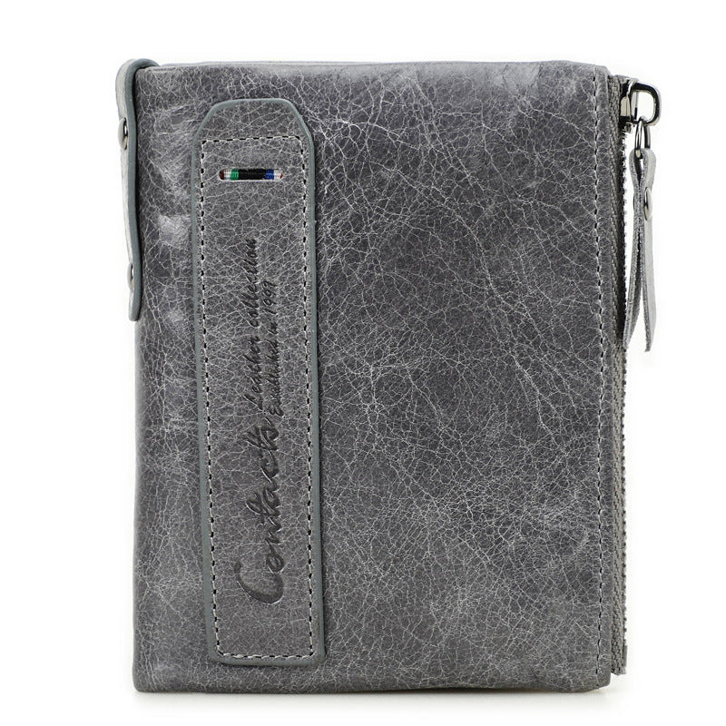 Genuine Leather Men's Short Chic Coin Purse GO Buy