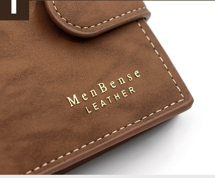 Men's Wallet Short Style With Korean Edition Hinge Gold Stamping GO Buy