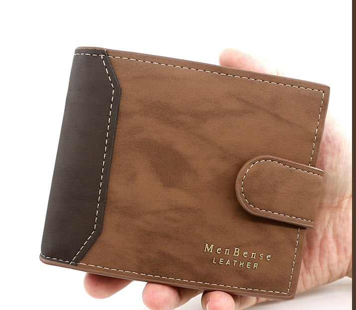 Men's Wallet Short Style With Korean Edition Hinge Gold Stamping GO Buy