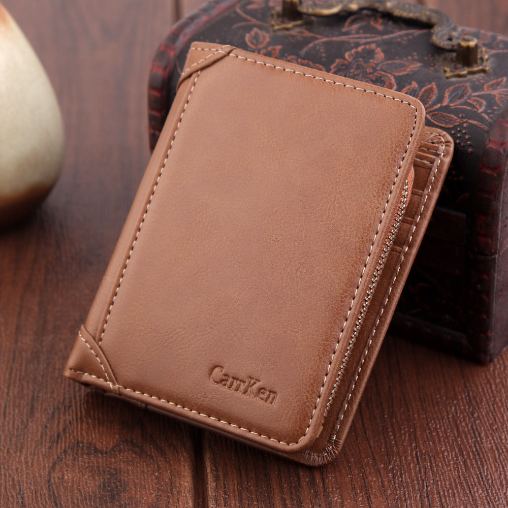Men's Wallet Short Retro Frosted Card Holder GO Buy