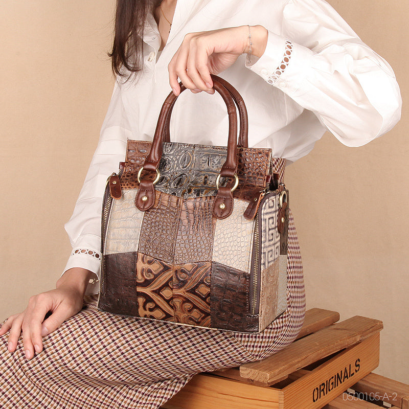 Women's Large Capacity Genuine Leather Multifunctional Portable Shoulder Bag GO Buy