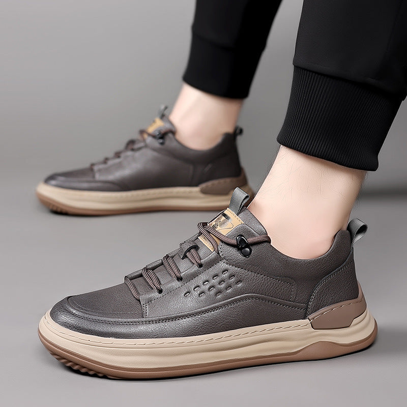 Autumn New Men's Leather Breathable Soft Sole Sneakers GO Buy