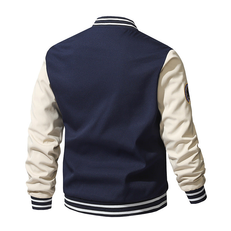 Retro Baseball Uniform Men's Thickened Loose Casual Jacket GO buy