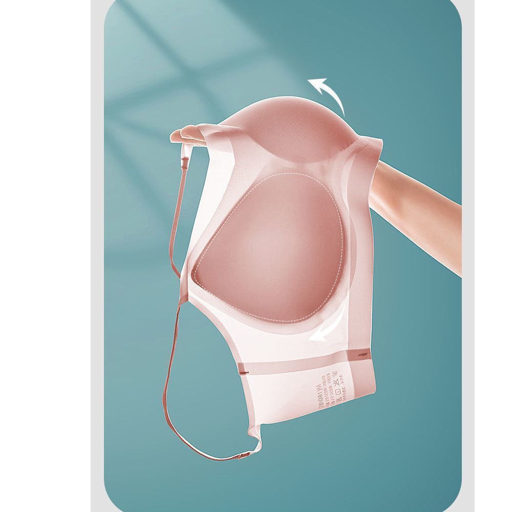 Summer Ultra Thin Ice Silk Seamless Underwear Women's Thin Shoulder Strap Strap Underwear Thin Breathable Ice Silk Beauty Back Sleep Bra GO buy