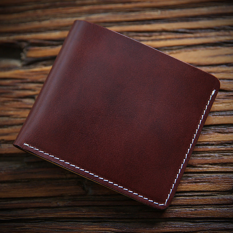 Men's Fashion Handmade Vintage First Layer Cowhide Short Money Clip GO Buy