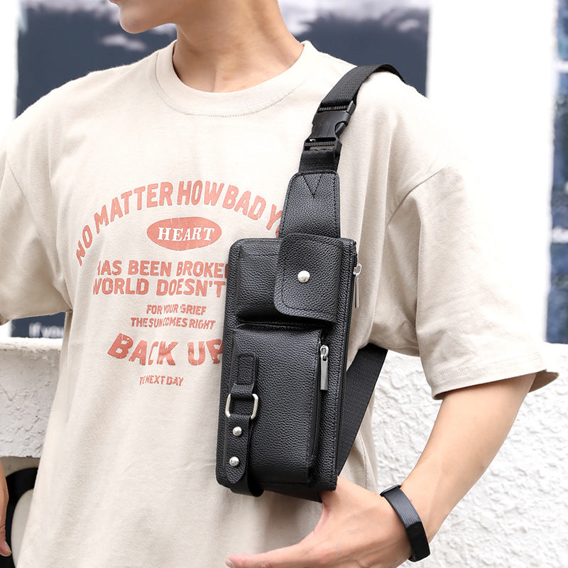 Men's Belt Bag Classic Solid Color PU Leather Waist Bag Outdoor Leisure Travel Fanny Pack Purse GO Buy