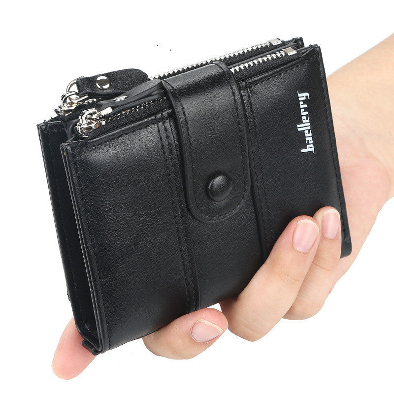 Men's New Double Zipper Creative Short Wallet GO Buy