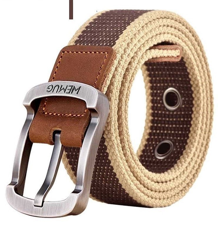 Men's Canvas Work Belt Labor Insurance Pin Buckle Belt GO Buy