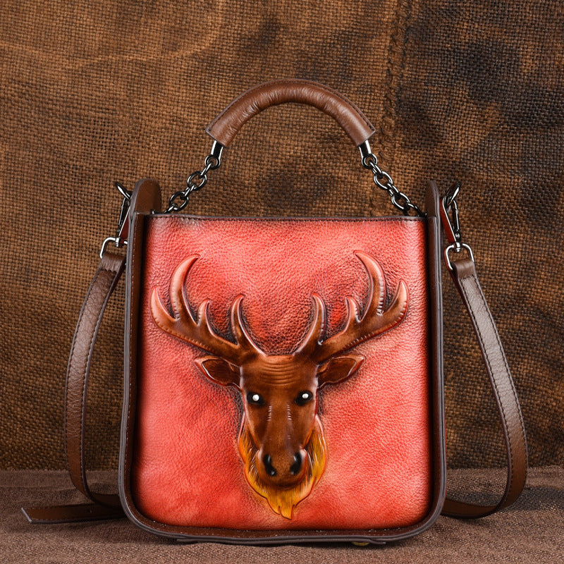 Hand Rubbed Color Embossed Ladies Handbag GO Buy
