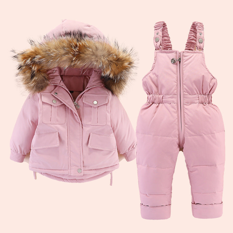 Boys and girls winter down jacket suits GO buy