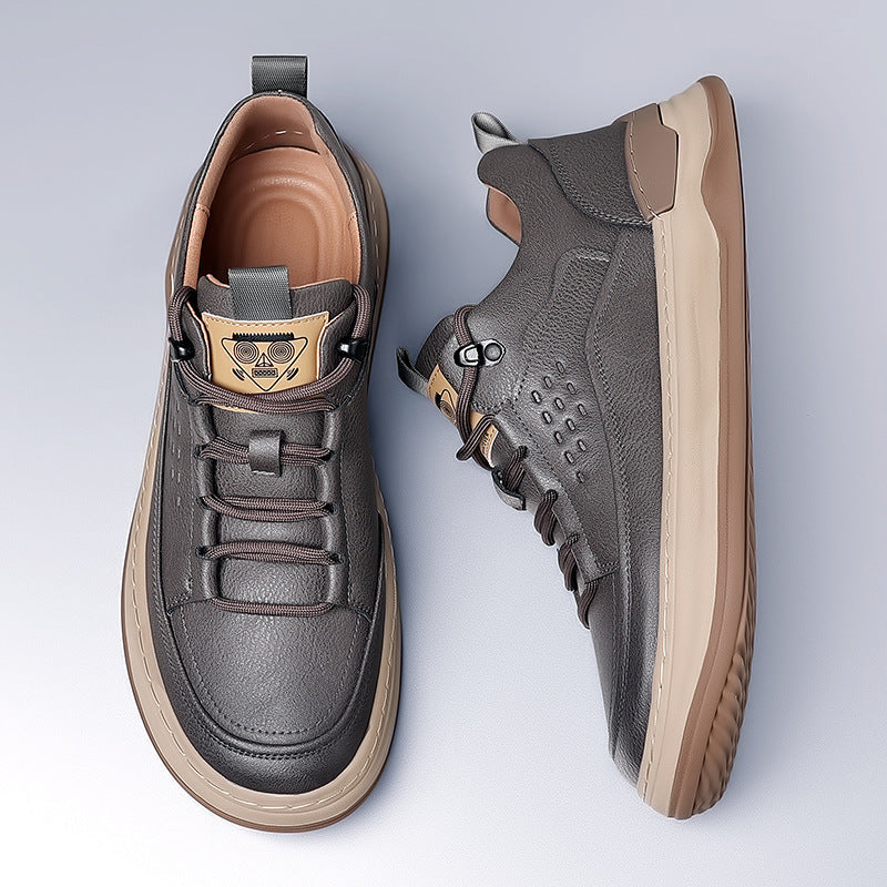 Autumn New Men's Leather Breathable Soft Sole Sneakers GO Buy