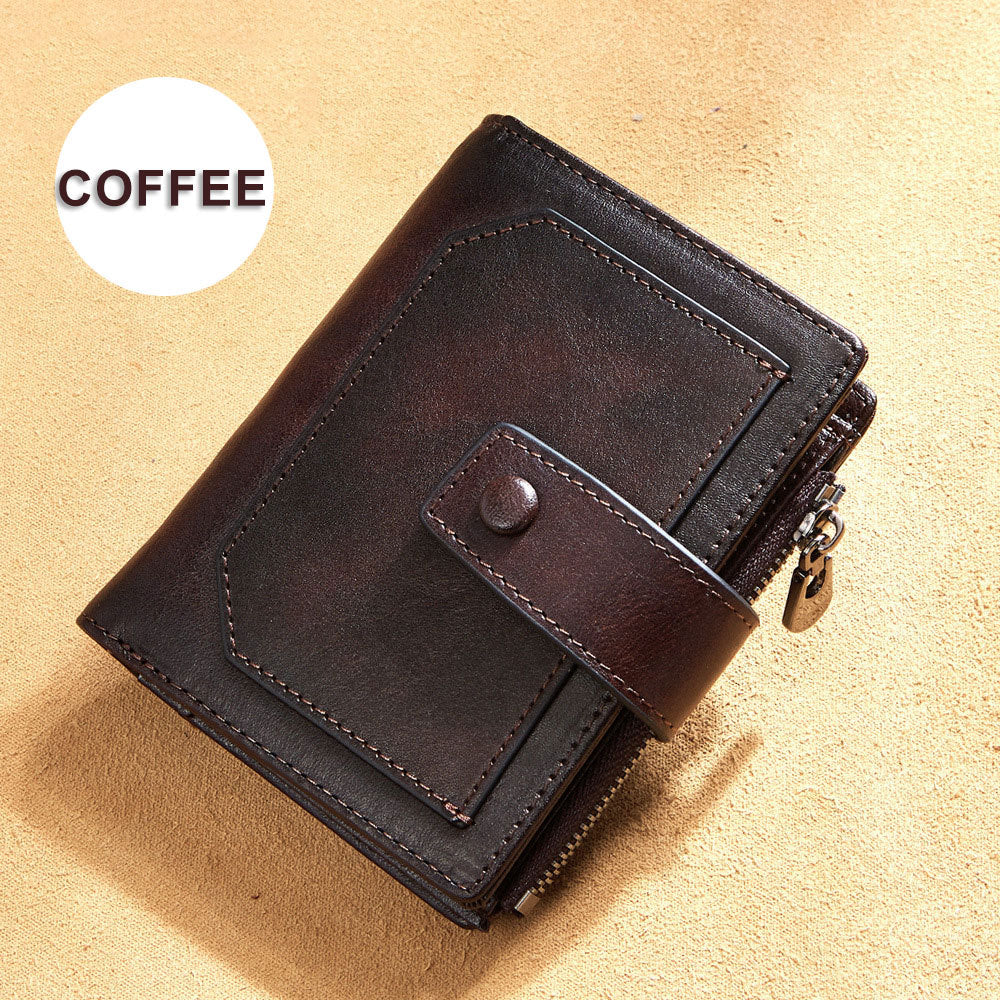Men's Leather Wallet Three Fold Multi Card Space GO Buy