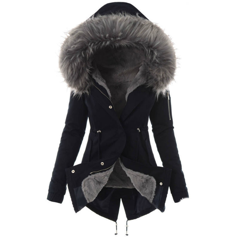 Fur collar cotton jacket GO buy