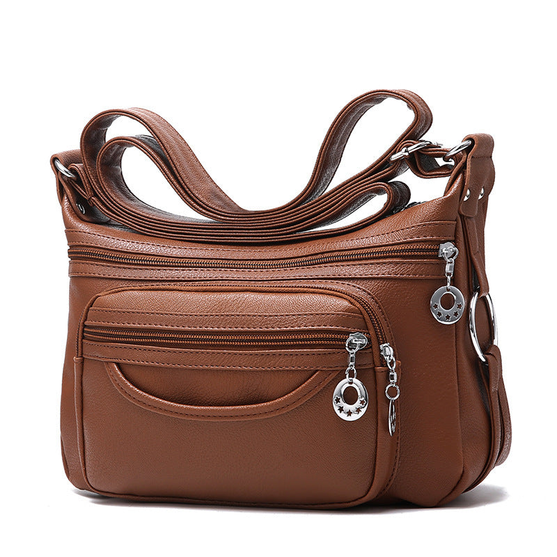 Women Work Bag Multi-pocket Messenger Bag With Zippers Daily Crossbody Bag GO Buy