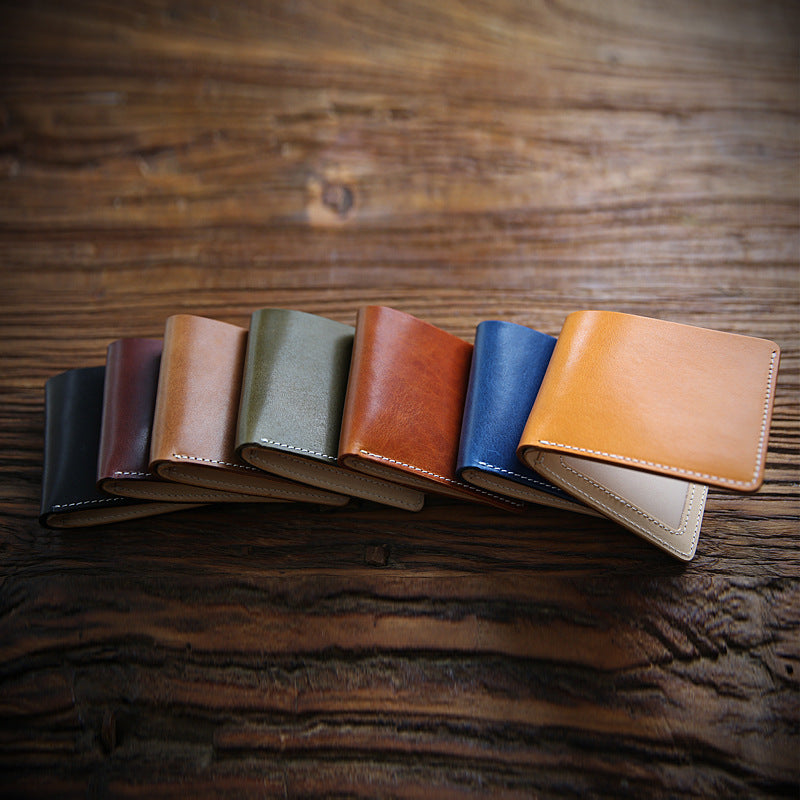 Men's Fashion Handmade Vintage First Layer Cowhide Short Money Clip GO Buy