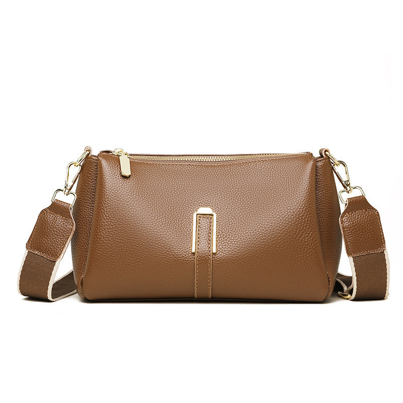 Women's Fashion Large Capacity First Layer Cowhide Messenger Bag GO Buy