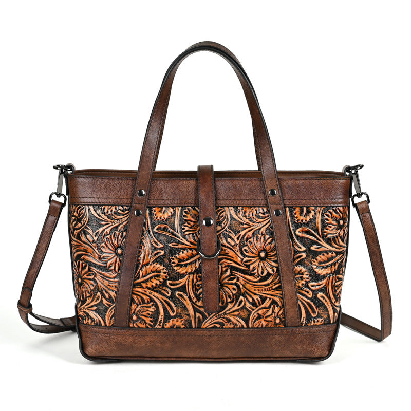 First Layer Cowhide Skeleton-skin Hand Carved Bag GO Buy