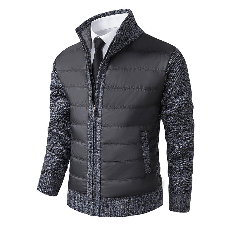 Stand Collar Fleece-lined Thickened Men's Coat GO buy
