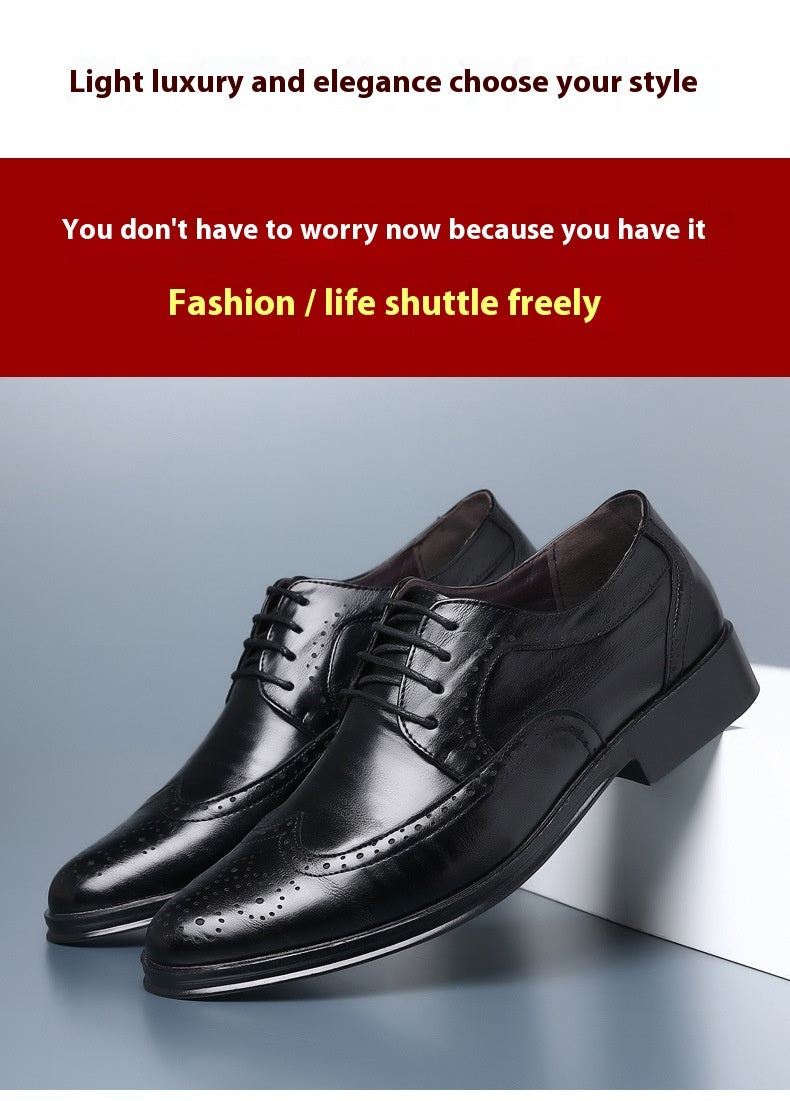 Block Carved Casual Leather Shoes For Men GO Buy