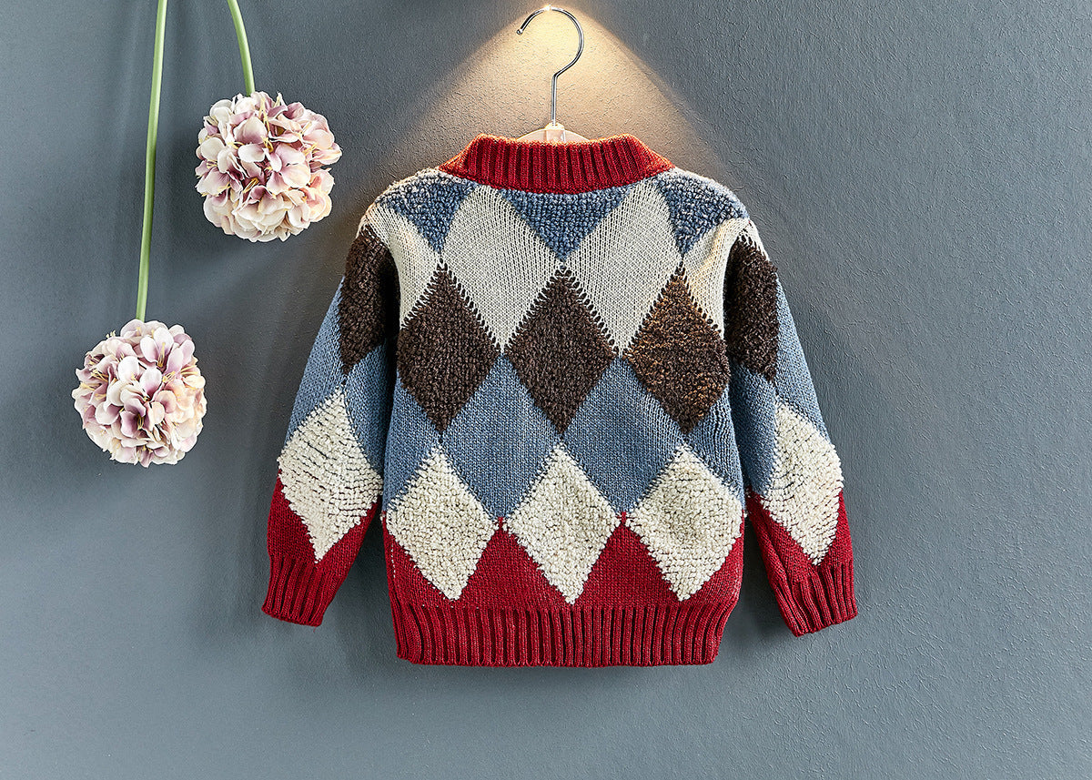 Girls Casual Fashion Pullover Sweater Plaid GO buy