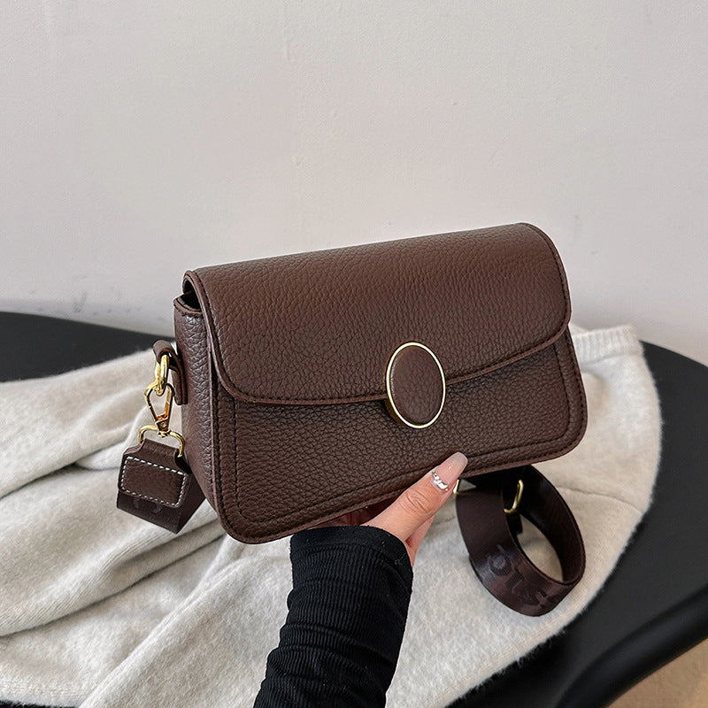 Fashion Small Square Bag All-matching Wide Shoulder Strap Shoulder Bag GO Buy