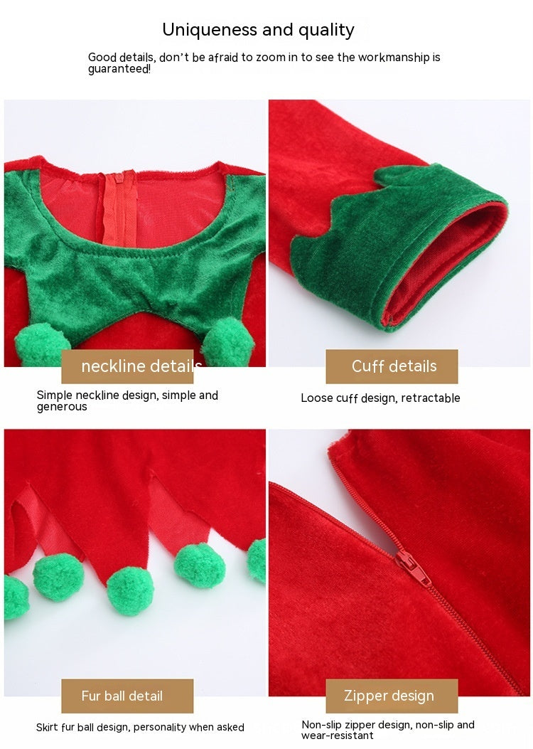 Christmas Children's Elf Dress Suit Costume GO buy