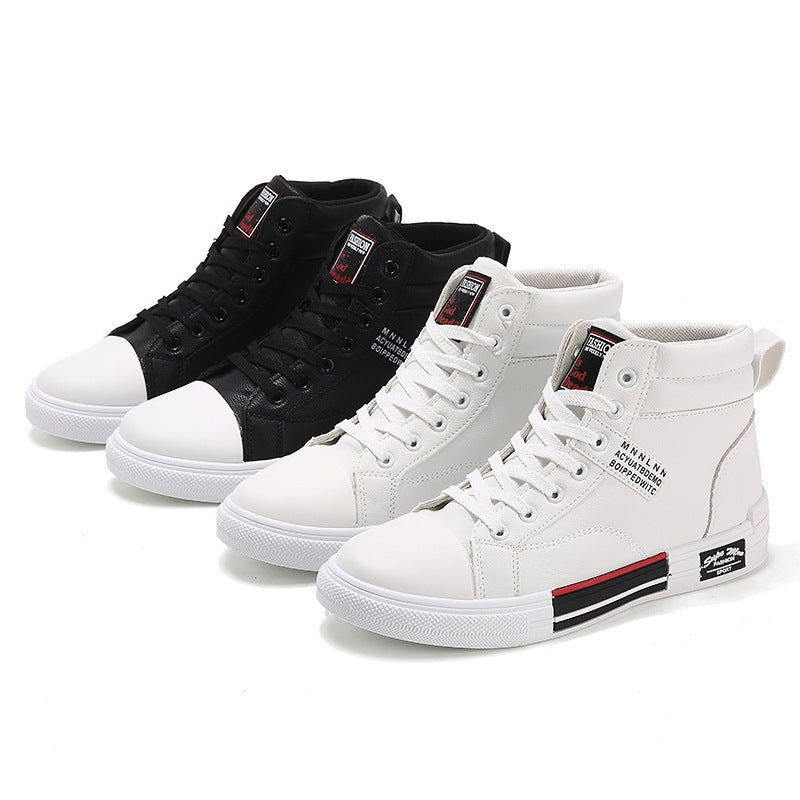 White Men Casual Tennis Comfortable Lace-up Leather Casua Walking Shoes GO Buy