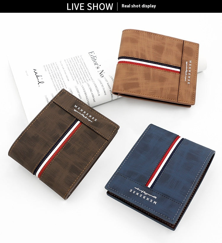 Large Capacity Tri-fold Bag Coin Bag Card Slots ID Card Wallet GO Buy