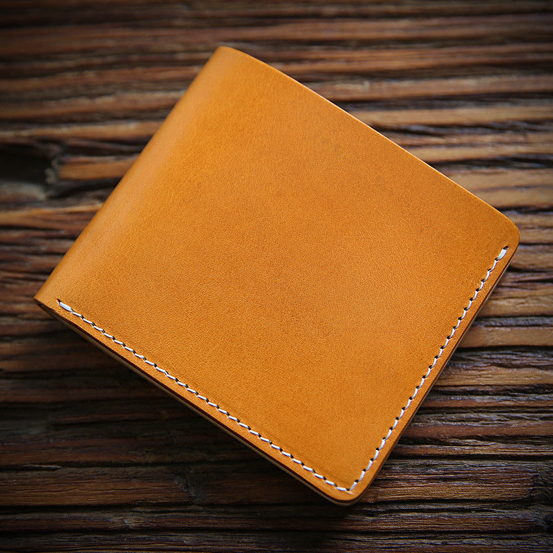 Men's Fashion Handmade Vintage First Layer Cowhide Short Money Clip GO Buy