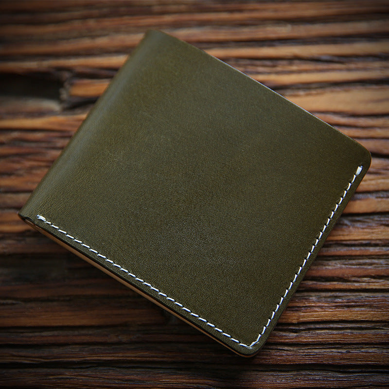 Men's Fashion Handmade Vintage First Layer Cowhide Short Money Clip GO Buy
