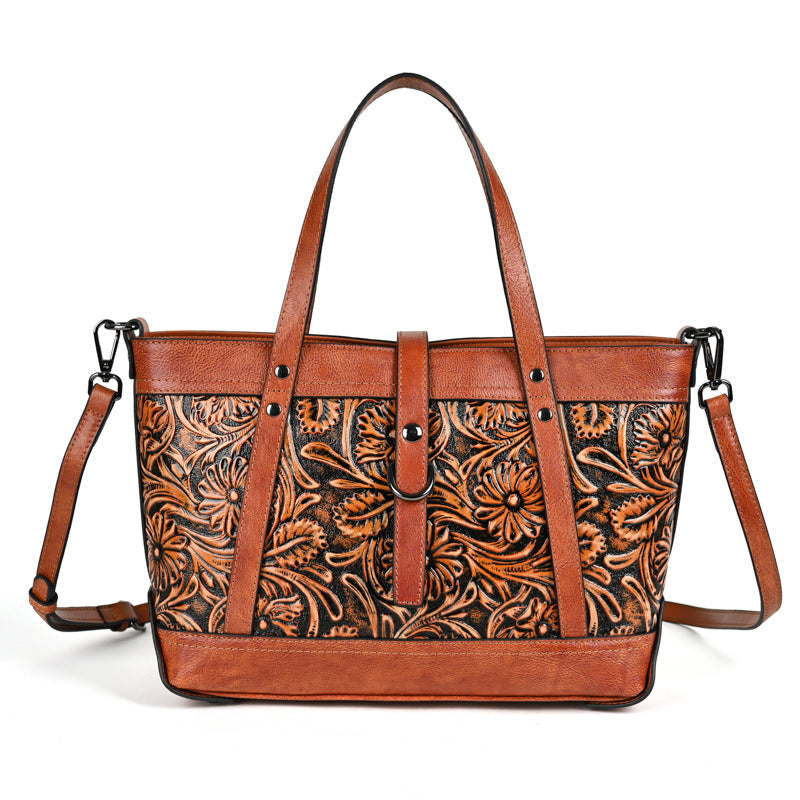 First Layer Cowhide Skeleton-skin Hand Carved Bag GO Buy