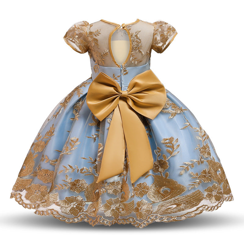 Puffy Princess Dress Performance Dress Embroidered Western Style GO buy