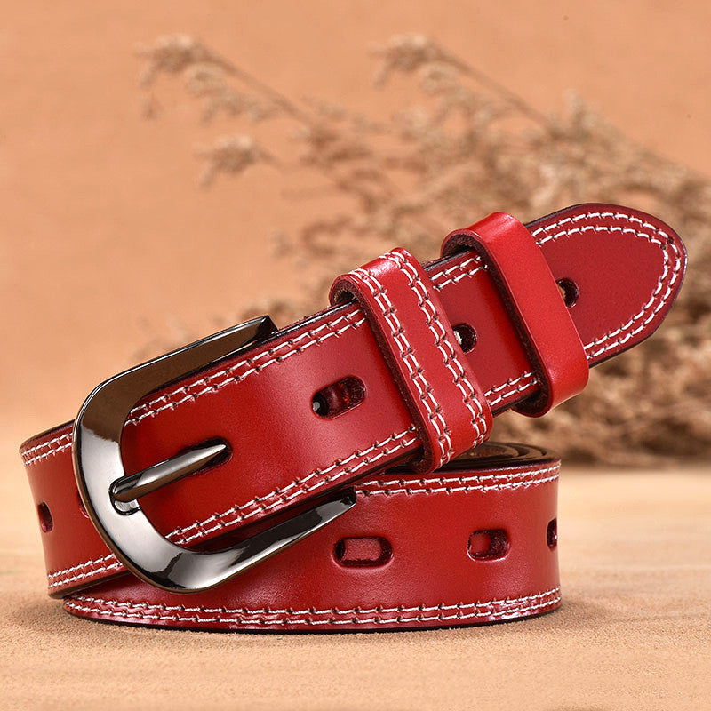 Vintage Hollow Pin Buckle Ladies Belt With Body Punching GO Buy