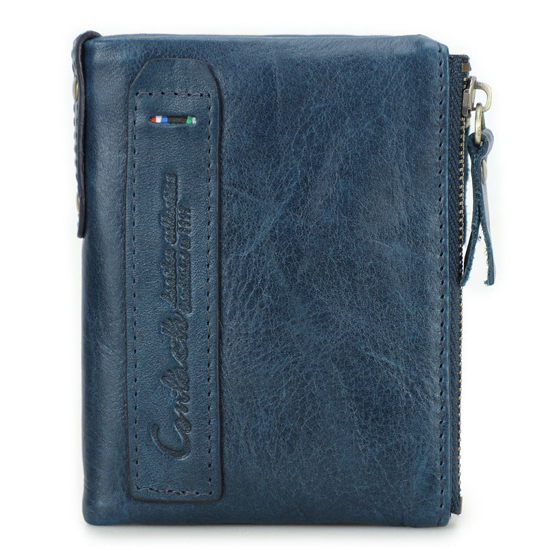 Genuine Leather Men's Short Chic Coin Purse GO Buy