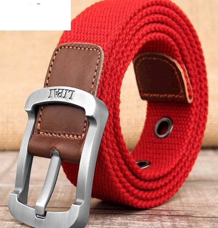 Men's Canvas Work Belt Labor Insurance Pin Buckle Belt GO Buy