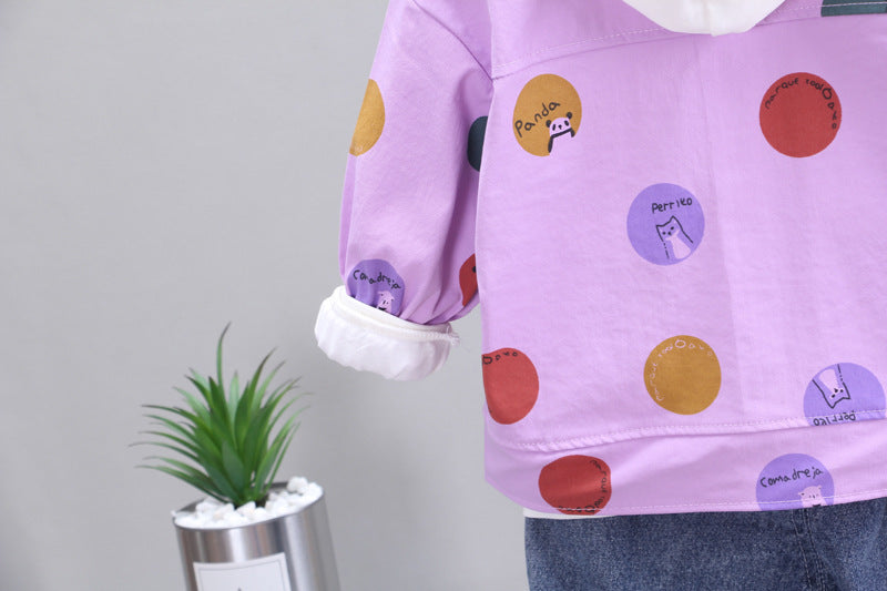 Children's Hooded Long-sleeved Sweater All-match Denim Trousers Children's Three-piece Suit GO buy