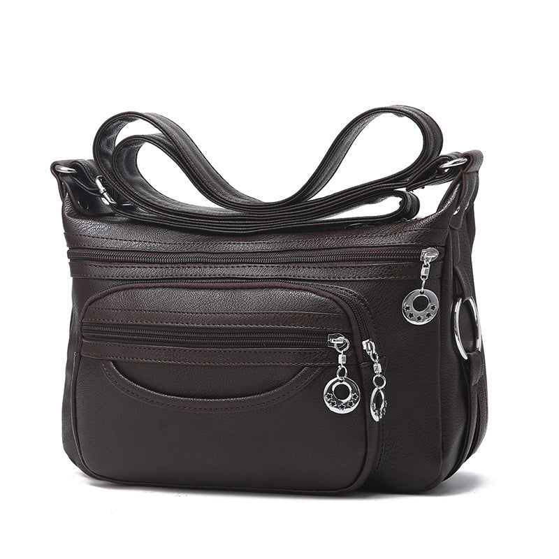 Women Work Bag Multi-pocket Messenger Bag With Zippers Daily Crossbody Bag GO Buy