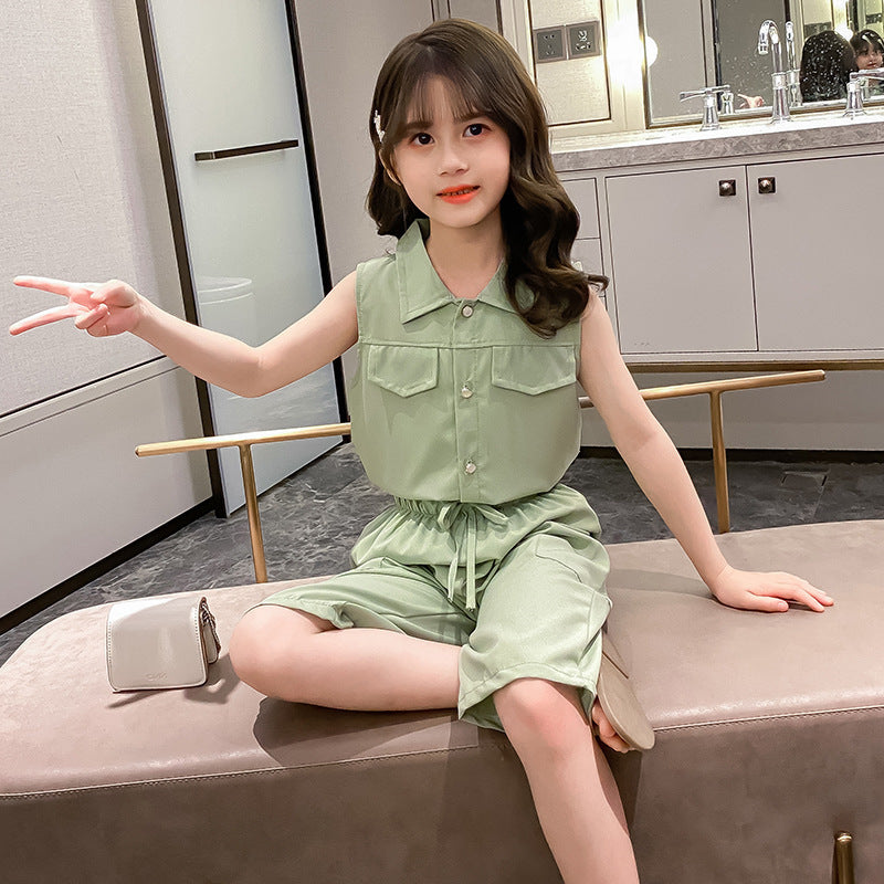 Two-piece Suit Girl Western Style Children Tooling Fashionable Princess GO buy