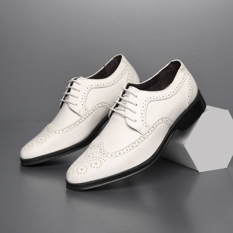 Block Carved Casual Leather Shoes For Men GO Buy
