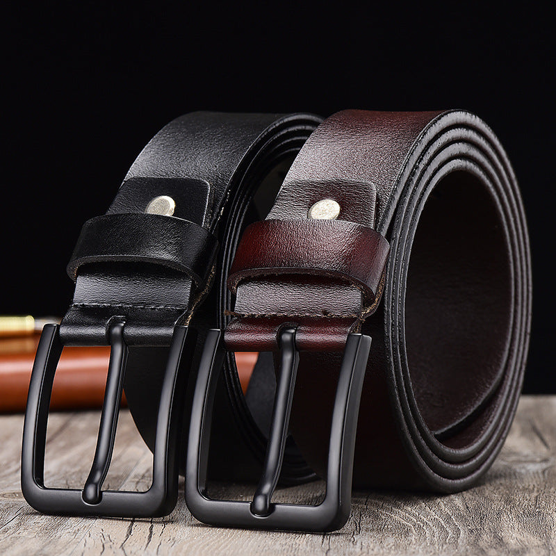 Black buckled leather belt GO Buy
