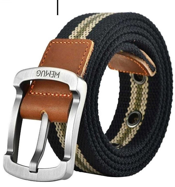 Men's Canvas Work Belt Labor Insurance Pin Buckle Belt GO Buy